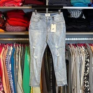 EVIDNT blue distressed Verona skinny ankle jeans size 26 NWT